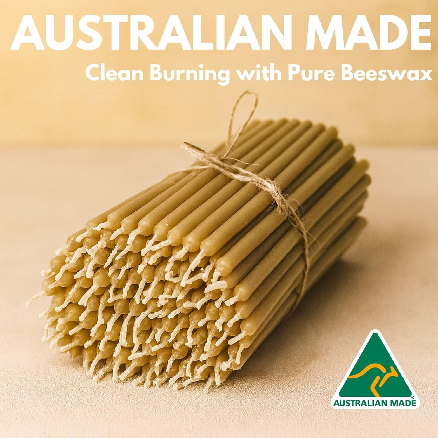 Luxora Pure Beeswax Candles - Honey-Scented, Decorative Thin Taper Candles - Ideal for Birthday Decoration or Church Prayers - Drip Free, Tall & Smokeless Pack of 50 Pcs, (50Pcs, 5Mm X 160Mm) image number 3