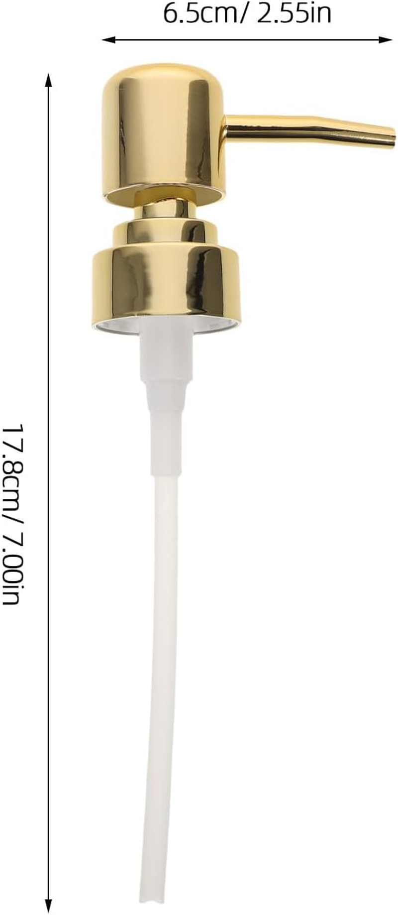 DECHOUS 8Pcs Soap Dispenser Pump - Gold Plastic Soap Pump for Lotion Shampoo - Fits Regular 28Mm Bottles - Replacement Dispenser Top for Kitchen and Bathroom Lotion Refill - Golden image number 4