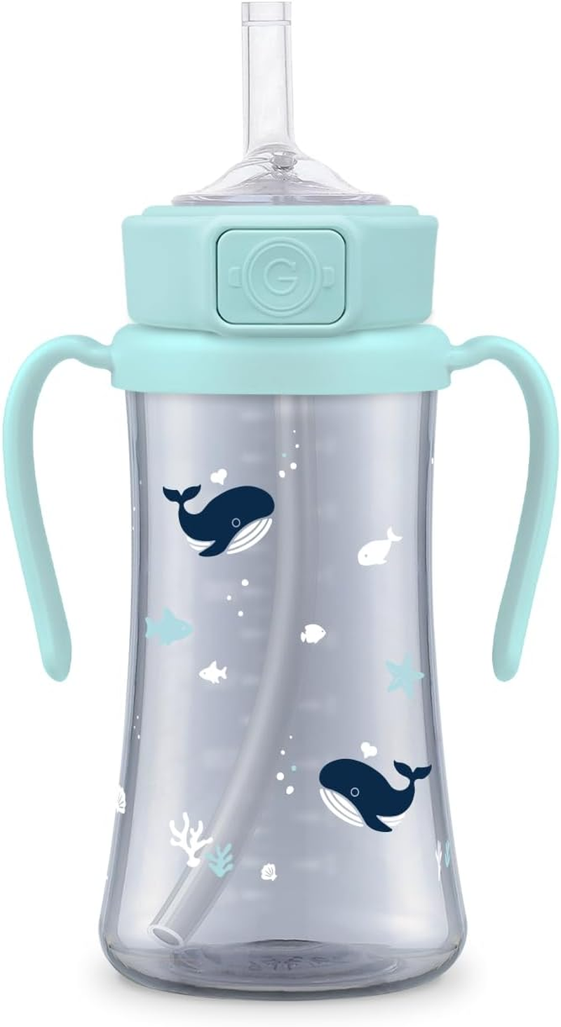 Grosmimi Whale Dark PPSU Straw Cup 300Ml(Creamy Blue) image number 2