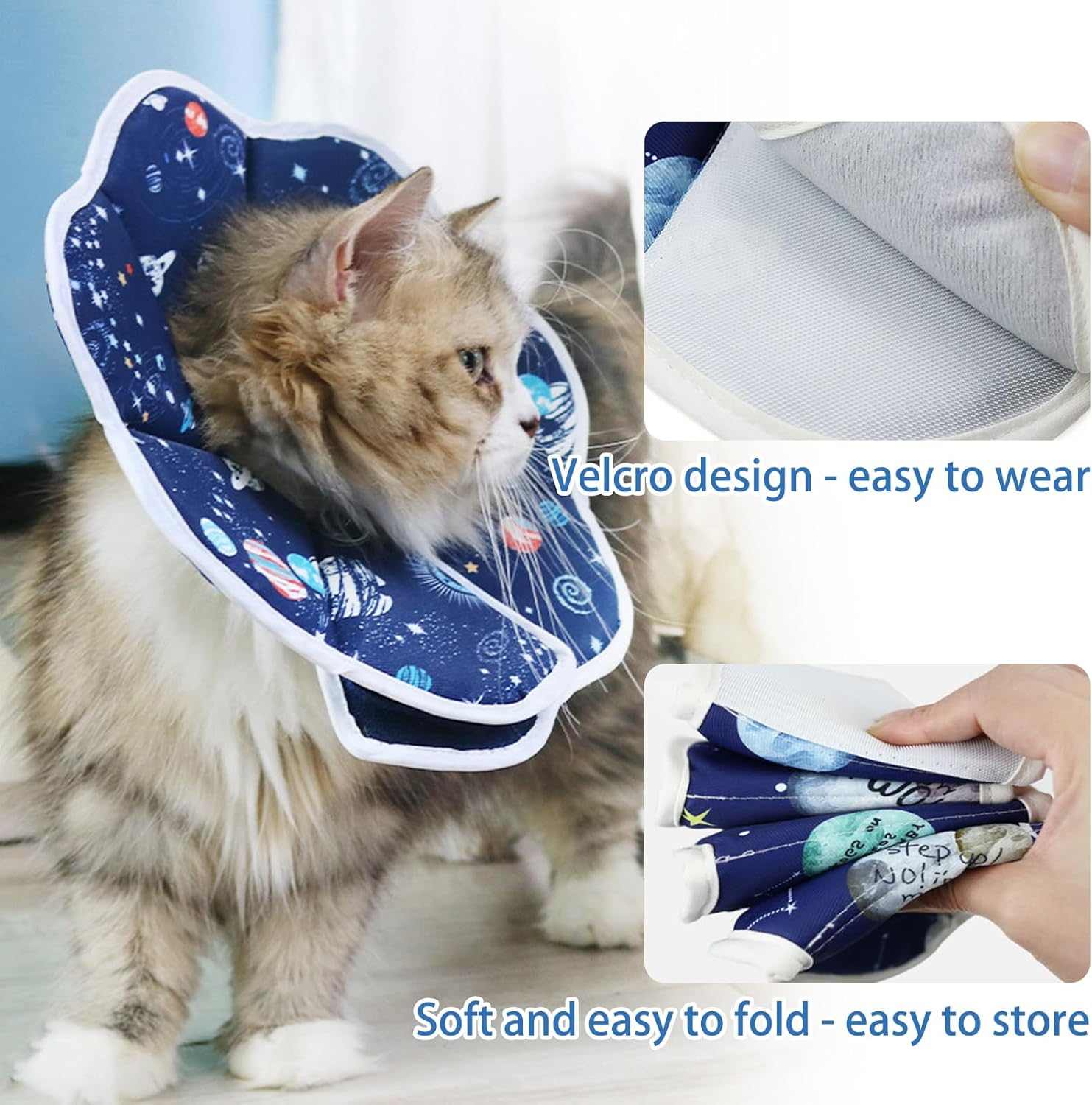Adjustable Cat Collar, Soft Foldable, 19-25Cm Collar, M