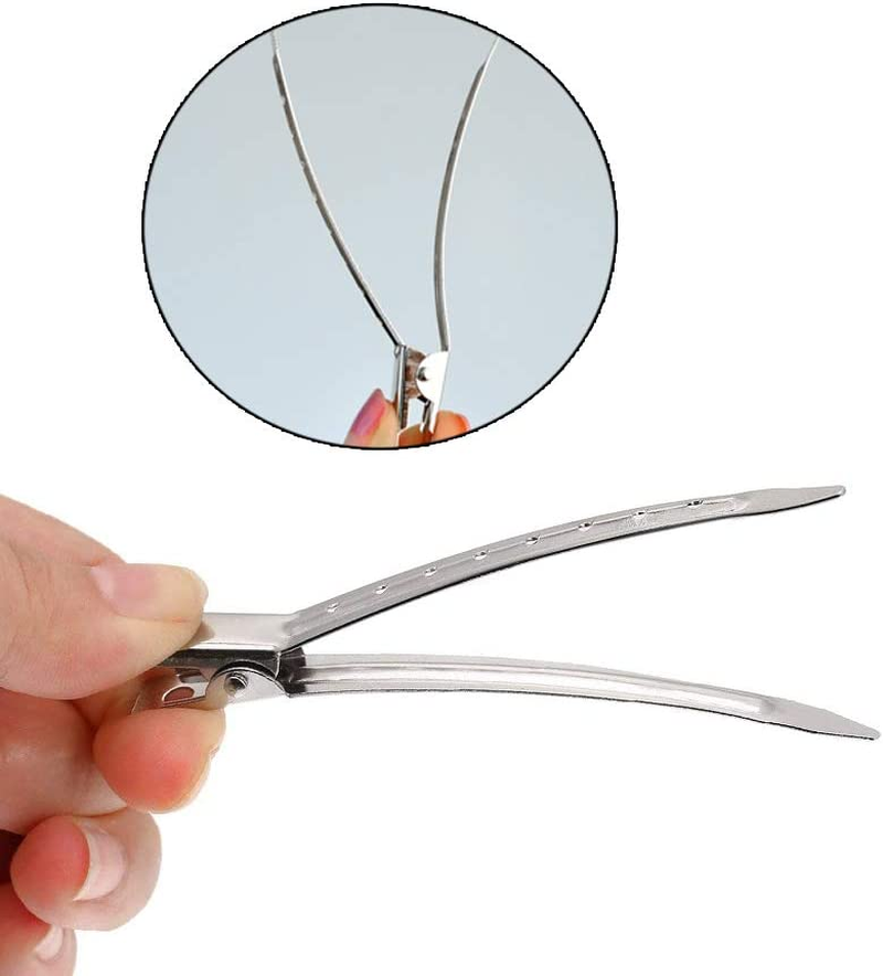 50 Pieces Duck Bill Clips, Betterjonny Metal Hair Clips 3.54 Inch Silver Sectioning Hair Clips Hairpins Alligator Hair Clips for Hair Styling Hair Coloring