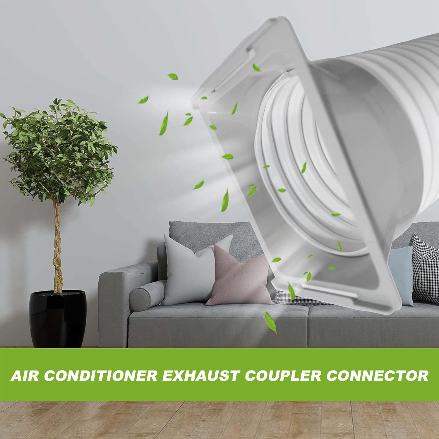 Ceahoify Portable Air Conditioner Exhaust Hose Coupler Window Adapter A/C Unit Tube Connector Parts & Accessories Square to Round image number 3