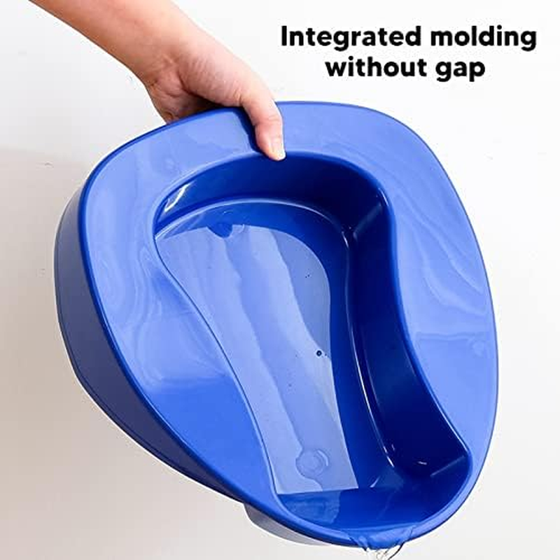 Jiawu Bedpan for Elderly Pregnant Women, Large Thicken 10&deg; Slope Bed Pan Nursing for Bed-Bound/Bedridden Patient, One Piece Molding, Smooth and (Dark Blue)