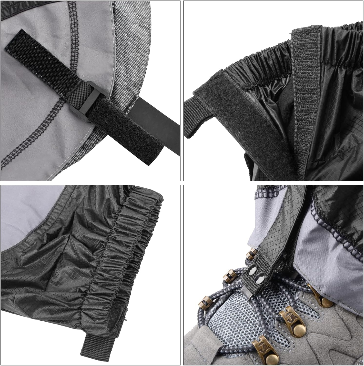 TRIWONDER Gaiters Low Gators Lightweight Gators Waterproof Ankle Gaiters for Hiking Mountain Climbing Travelling - 01 Black image number 6