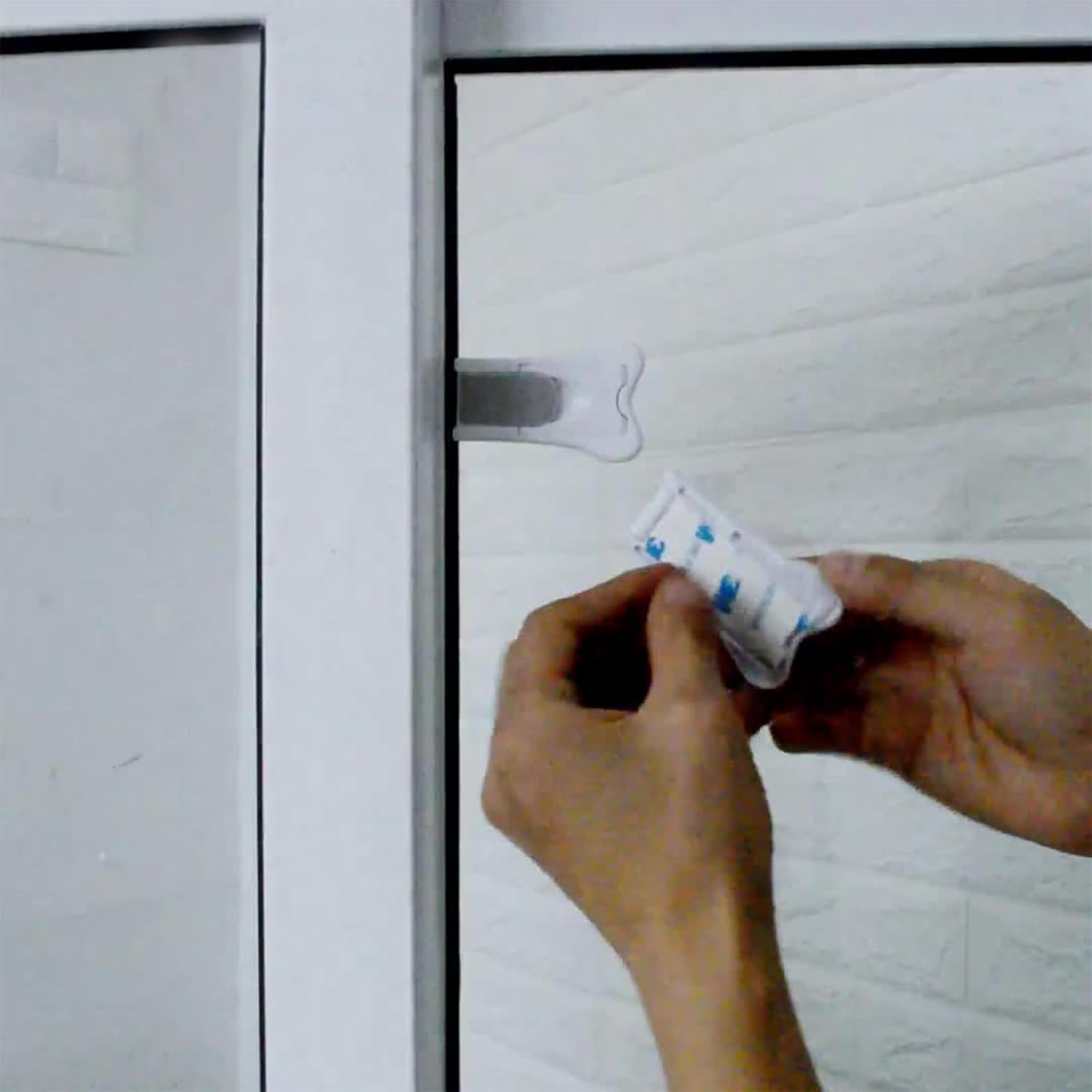 Sliding Door Lock for Child Safety 4-Pack Child Proof Locks for Sliding Glass Doors Windows Closets Cabinets Safety Locks for Home Openings image number 4