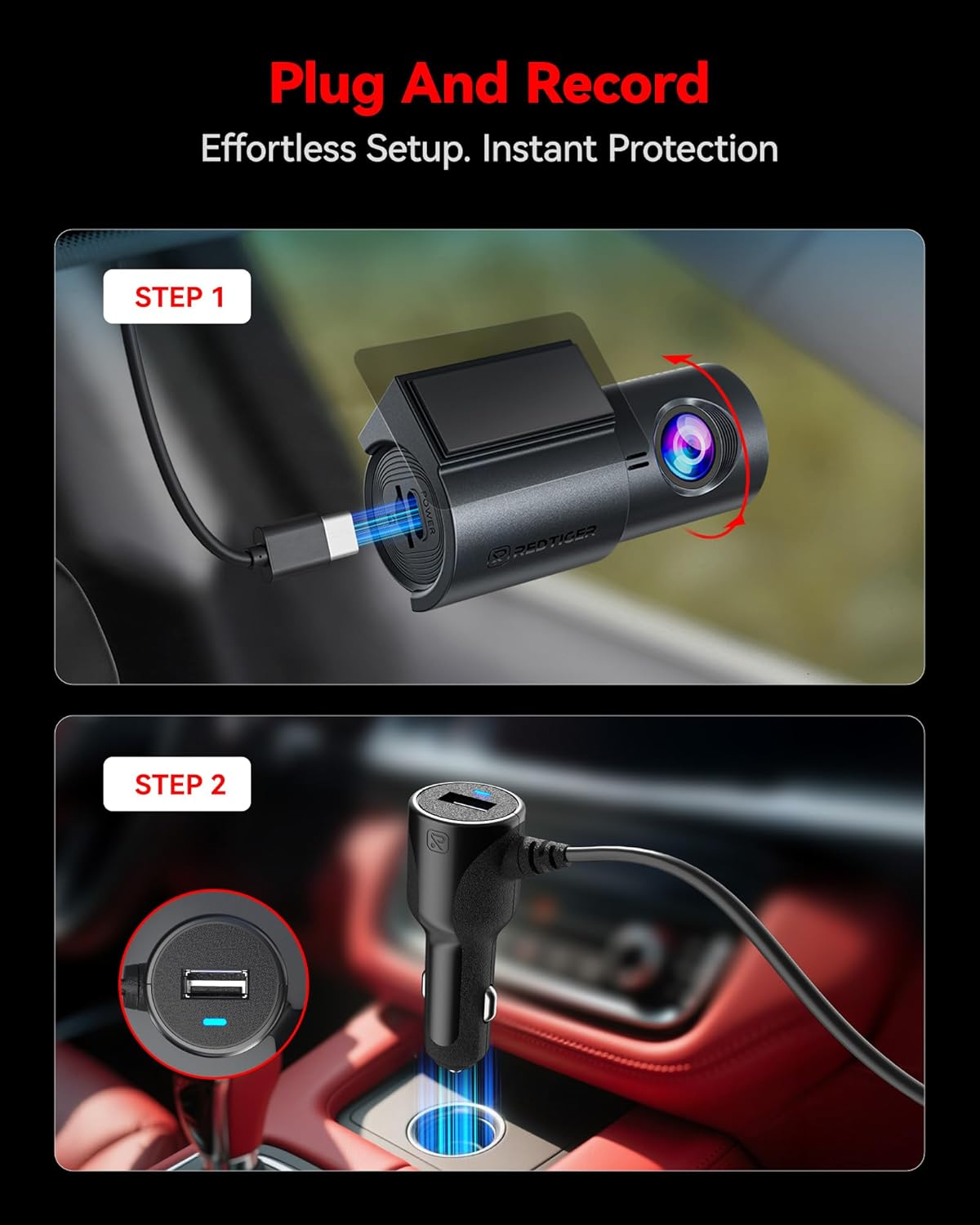 REDTIGER 4K Dash Cam Front, Mini Dashcam with Wifi, Anti-Theft Car Camera with Night Vision, WDR, 24H Parking Mode, Loop Recording, Two-Step Installation, Included 32GB Card, Supports 256GB Max(F11) image number 5