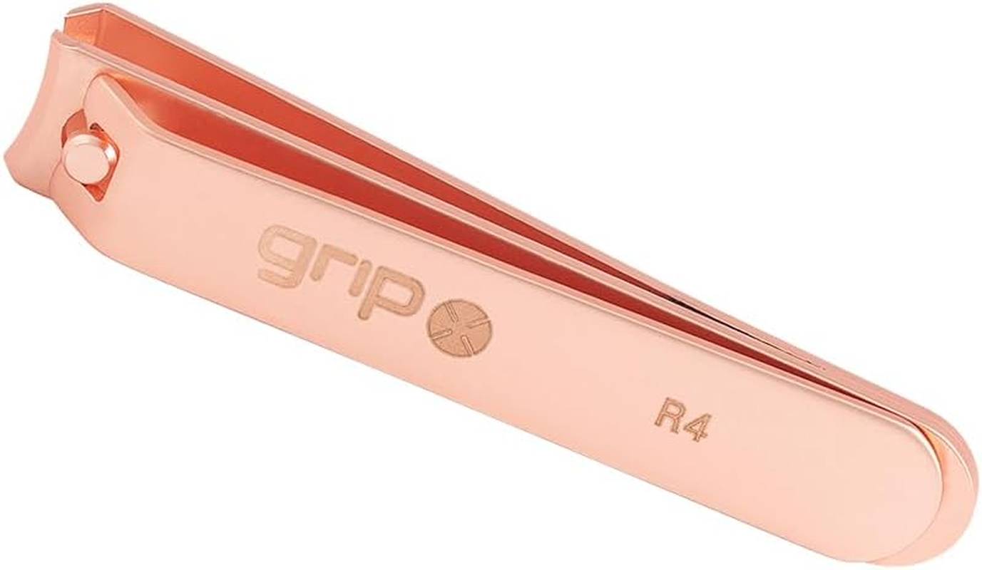 Grip Nail Clipper Stainless Steel S4 &ndash; Precision Nail Cutter for Fingernails & Toenails &ndash; Sharp Curved Blades with Non-Slip Grip for Clean, Controlled Trimming