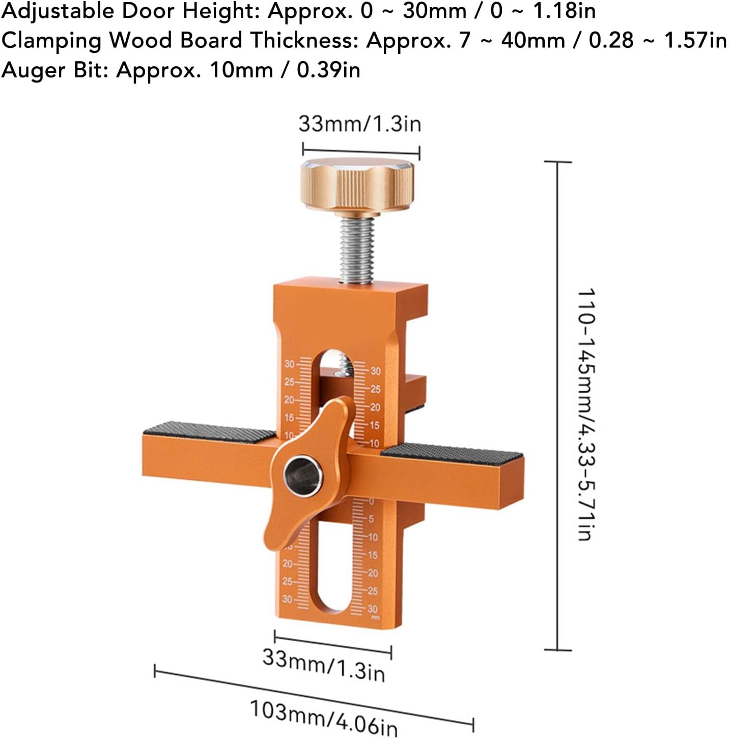 Cabinet Door Positioning Tool, Aluminum Alloy Cabinet Door Installation Positioner, Hand Tool Kit with Clamp, Adjustable Cabinet Door Mounting Jig for Kitchen Bathroom Wardrobe image number 2