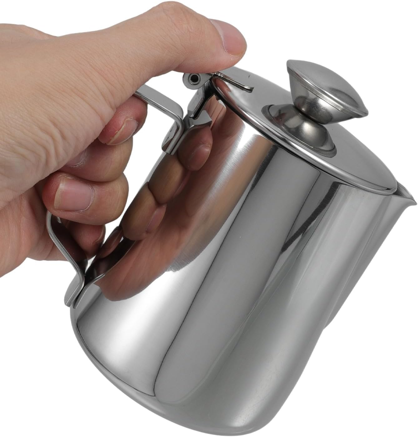 ULTECHNOVO 350Ml Stainless Steel Milk Frothing Pitcher with Lid, Thickened Espresso Steaming Jug for Coffee, Rust-Resistant Coffee Milk Jar Suitable for Home and Caf&eacute; Use