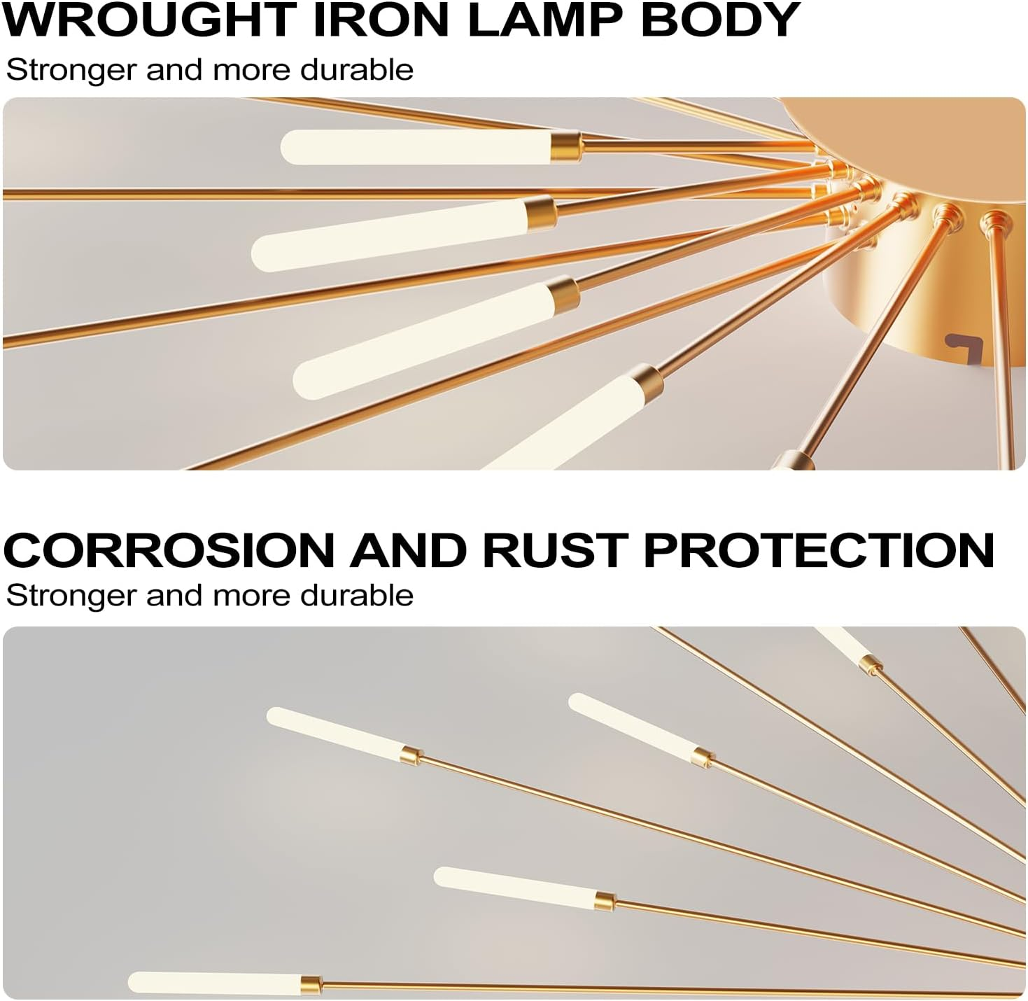 RRBEST LED Ceiling Light Living Room Living Room Lamp Modern Minimalist Ceiling Lamp Indoor Decorative Ceiling Lighting for Living Room, Bedroom and Office (28 Heads, Gold) image number 5