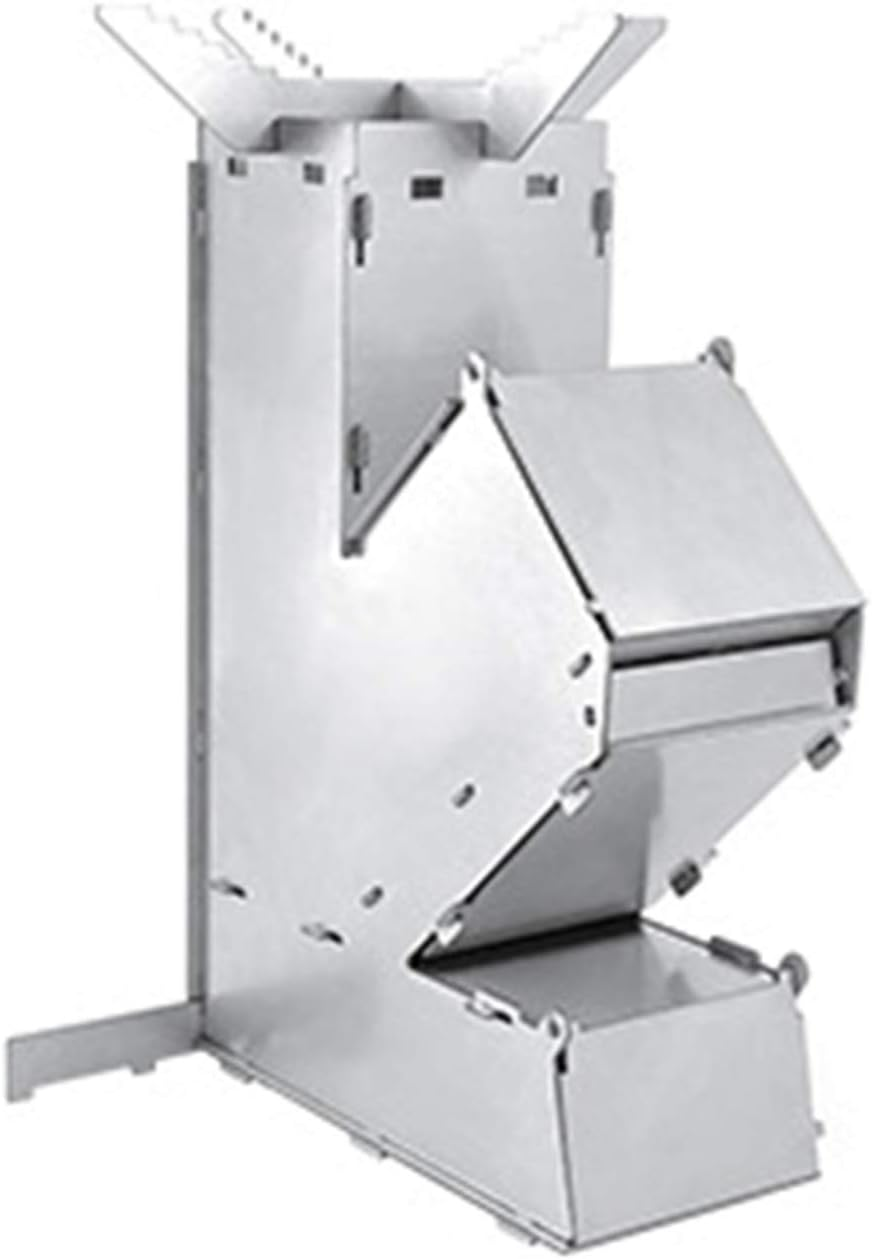 Outdoor Collapsible Wood Burning Stove Detachable Portable Stainless Steel Rocket Stove Camp Tent Stove GTRH image number 5