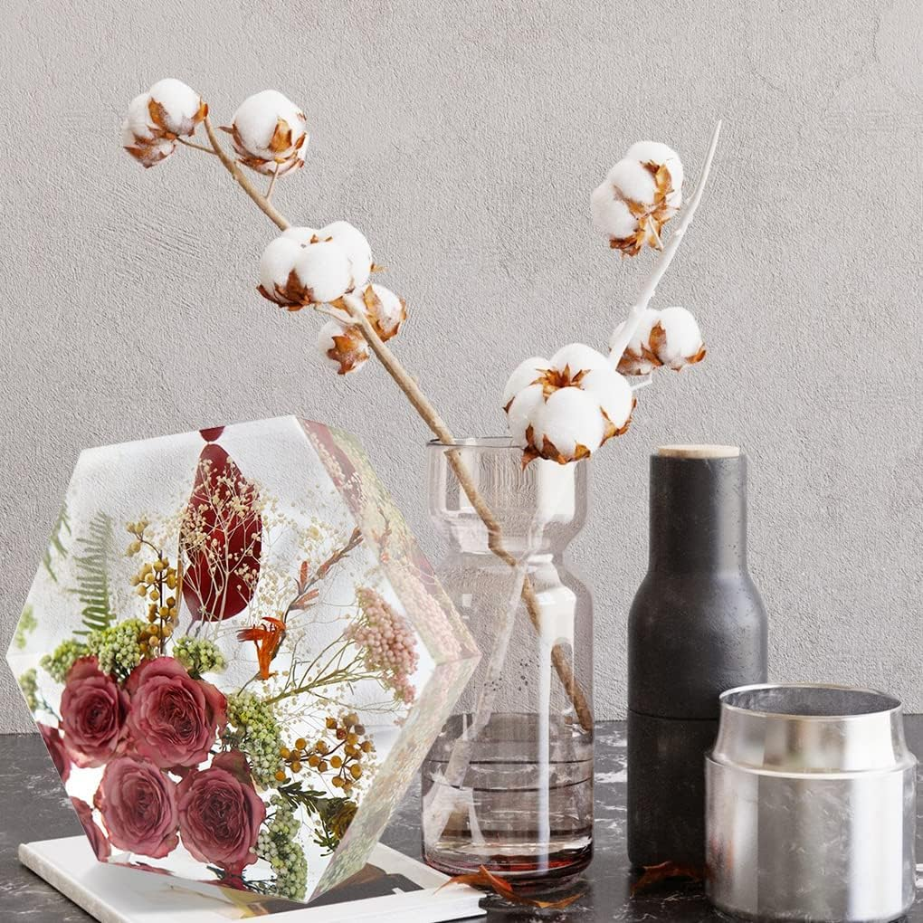 Fineinno Hexagon Resin Mold, Deep Hexagon Silicone Molds for Resin, Geometry Epoxy Resin Molds for Flowers Preservation, DIY Wedding, Valentine Gift, Home D&eacute;cor - Small Hexagon image number 6