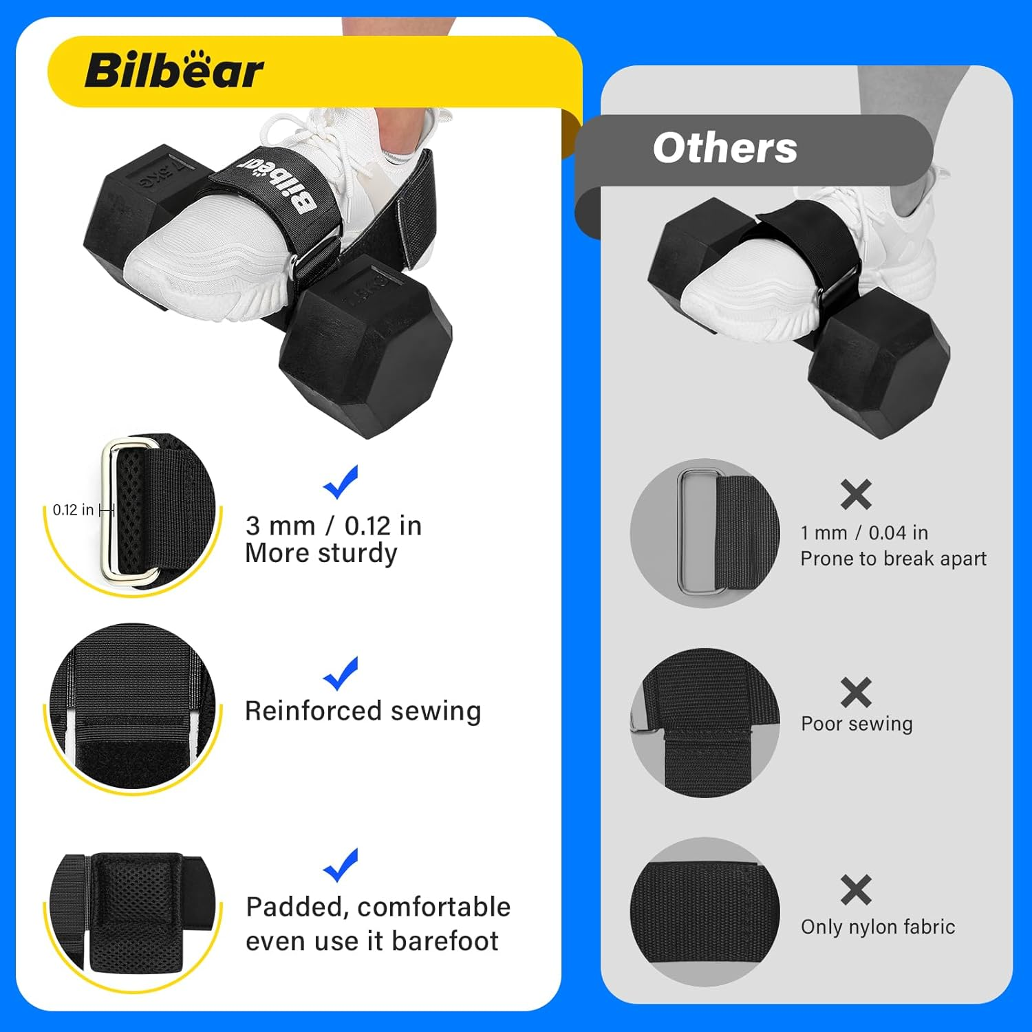 Tibialis Trainer Strap for Shin Splint Relief Exercises,Adjustable Dumbbell Foot Attachment for Hip Flexor Raises,Dumbbell Ankle Strap Relieve Leg Pain Increase Range of Motion image number 2