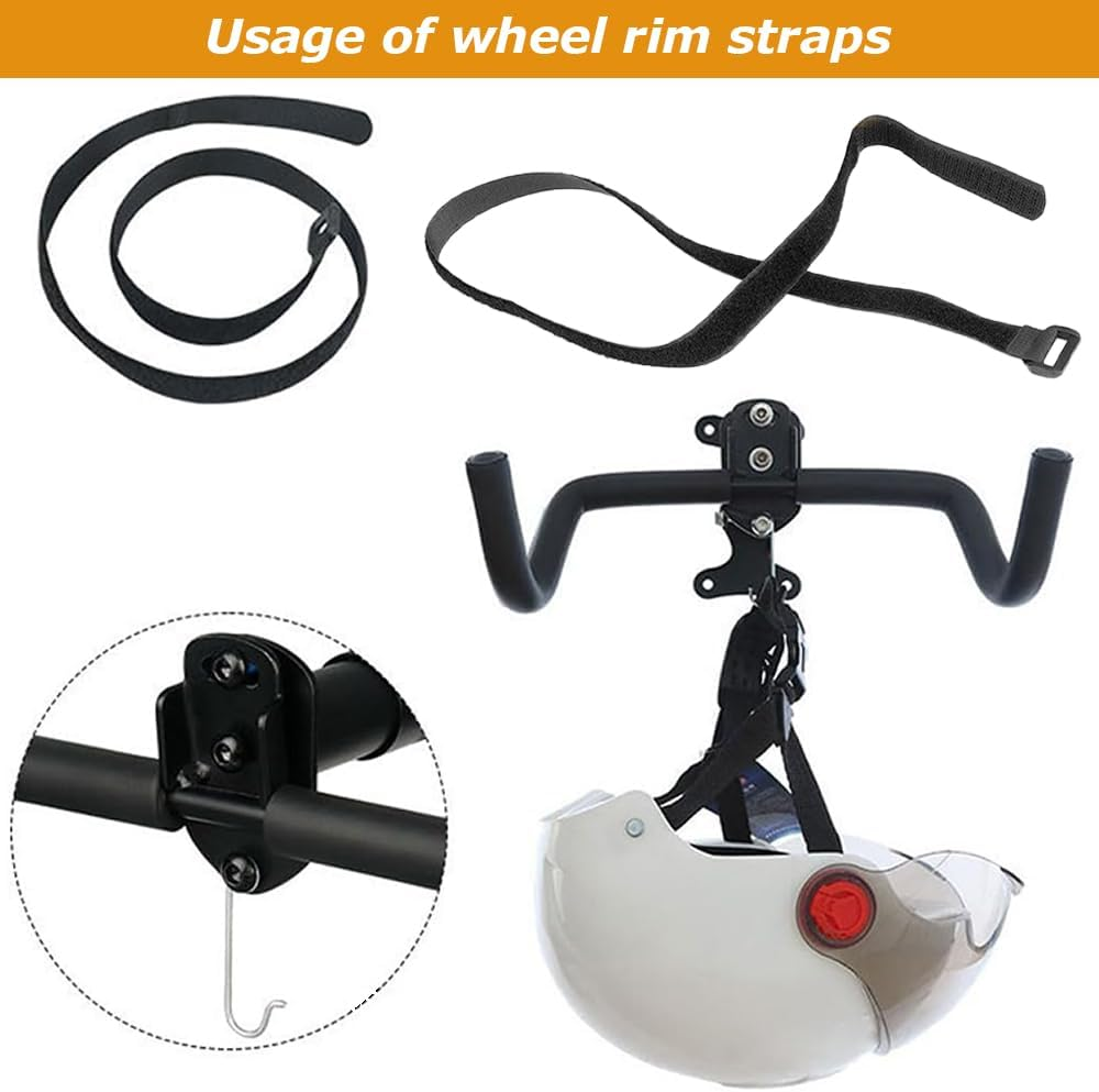 Bike Wall Mount,Bicycle Indoor Storage Rack,Retractable Frame,Frame with Straps and Simple Wrench,Cycling Holder Hook,For Hanging Mountain Road Bike image number 2