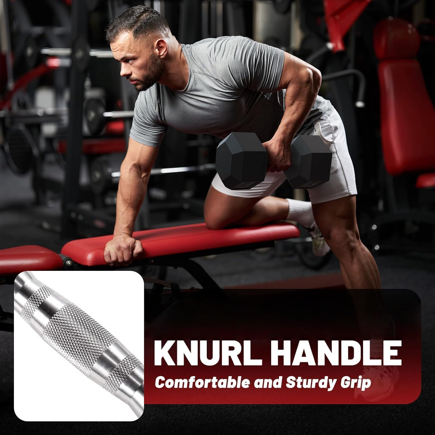 Hex Dumbbells (1KG-55KG), Fitness Dumbbell Set,Rubber Coated Encased Dumbbells Weight, Exercise Hand Weights with Non-Slip Handles, for Women Men,Home Gym,Workout,Strength Training,Bodybuilding - 10Kg X 2 image number 7