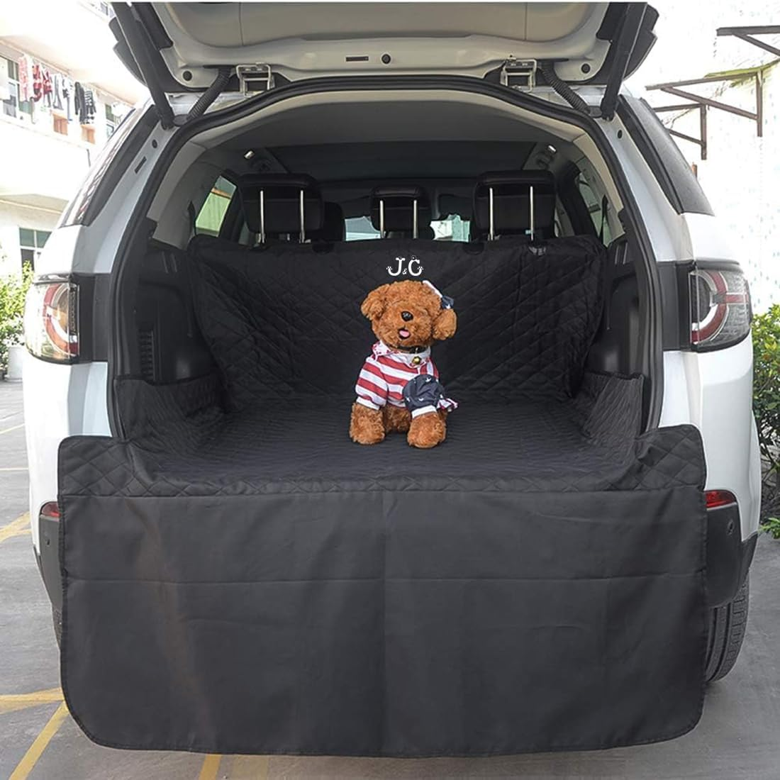 J&C Pet Cargo Liner,Cargo Cover for Dogs,Trunk Liner,Seat Protector for Cars,Heavy Duty Dog Car Seat Cover for SUV Trucks,Non Slip Waterproof Universal,Bumper Flap Protector image number 6