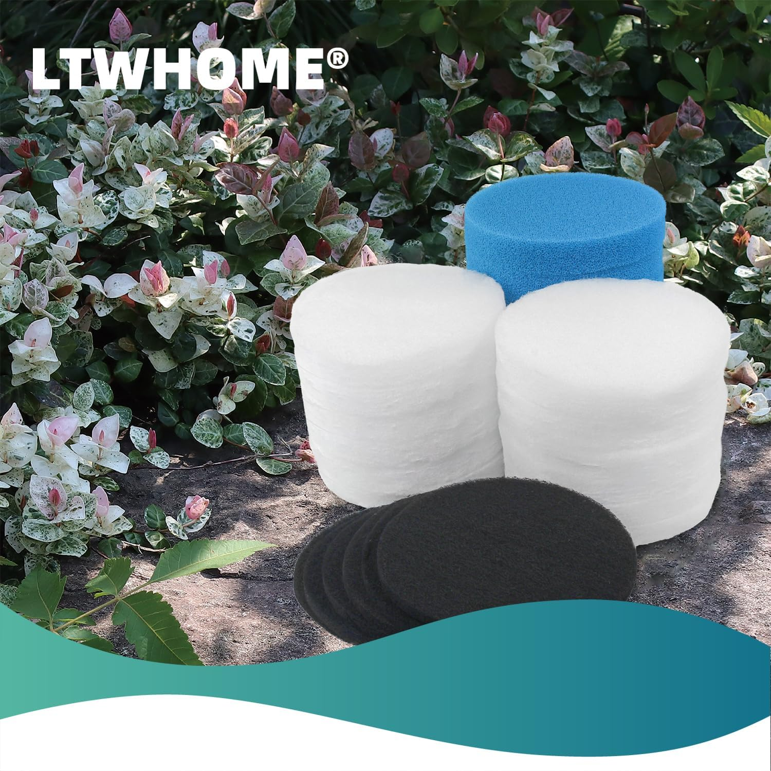 LTWHOME Value Pack of Carbon, Coarse and Fine Filter Pads Set - Suitable for Eheim Classic 2217/600 2616175 (Pack of 24) image number 1