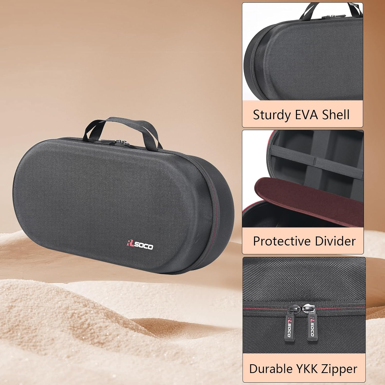 RLSOCO Case for Dyson Airwrap I.D. /Airwrap Co-Anda2X Multi-Styler and Dryer, Hard Carrying Case for Multi-Styler Dryer and Attachments - Black (Case Only) image number 2