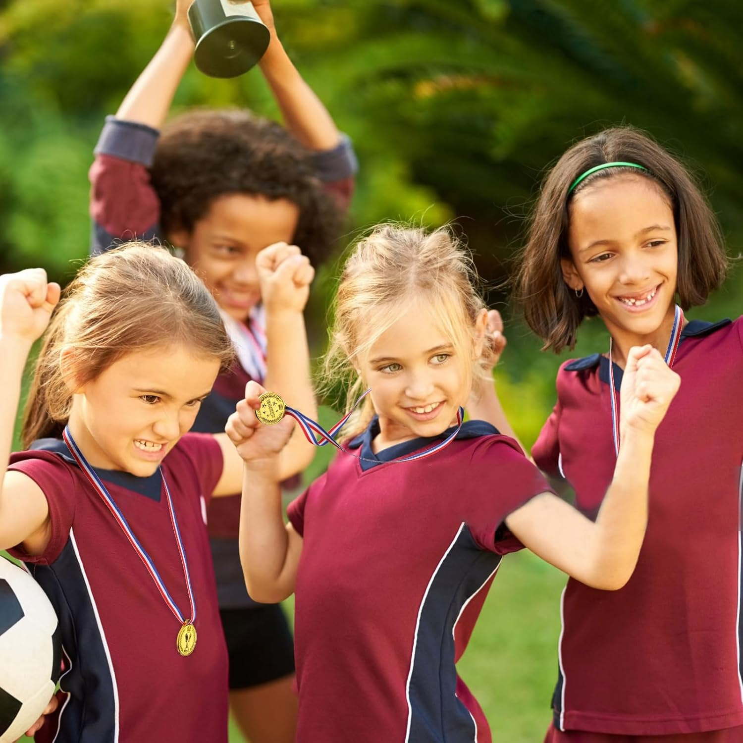 30PCS Gold Medals, Geeric Plastic Medal with Neck Ribbons for Kids/Student/Adults Medal Winner Medals for Party Decoration Gift/Competition/Sports/Activity image number 2