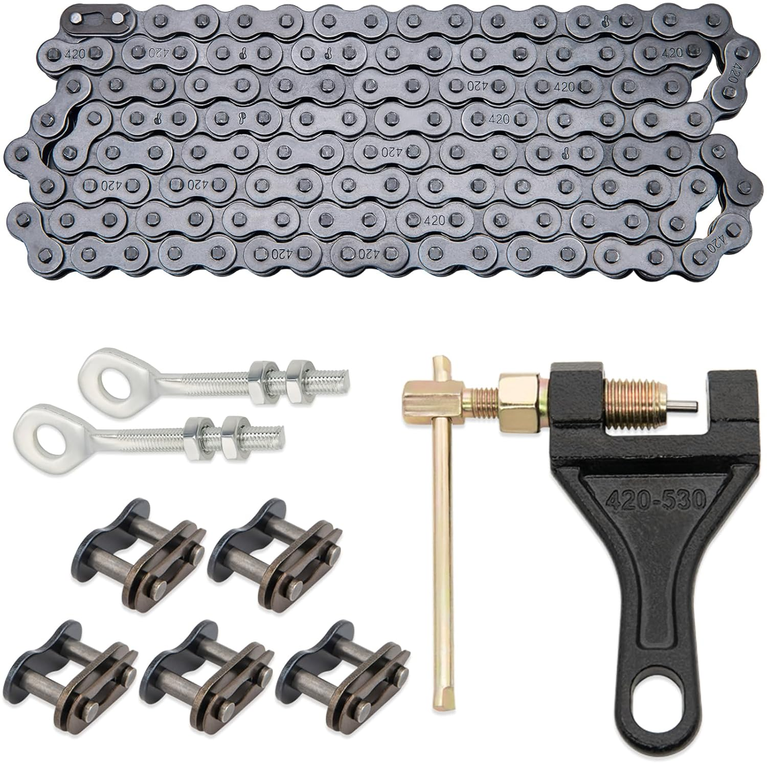 ASDFGHT 420 Motorcycle Chain 132 Link Gold