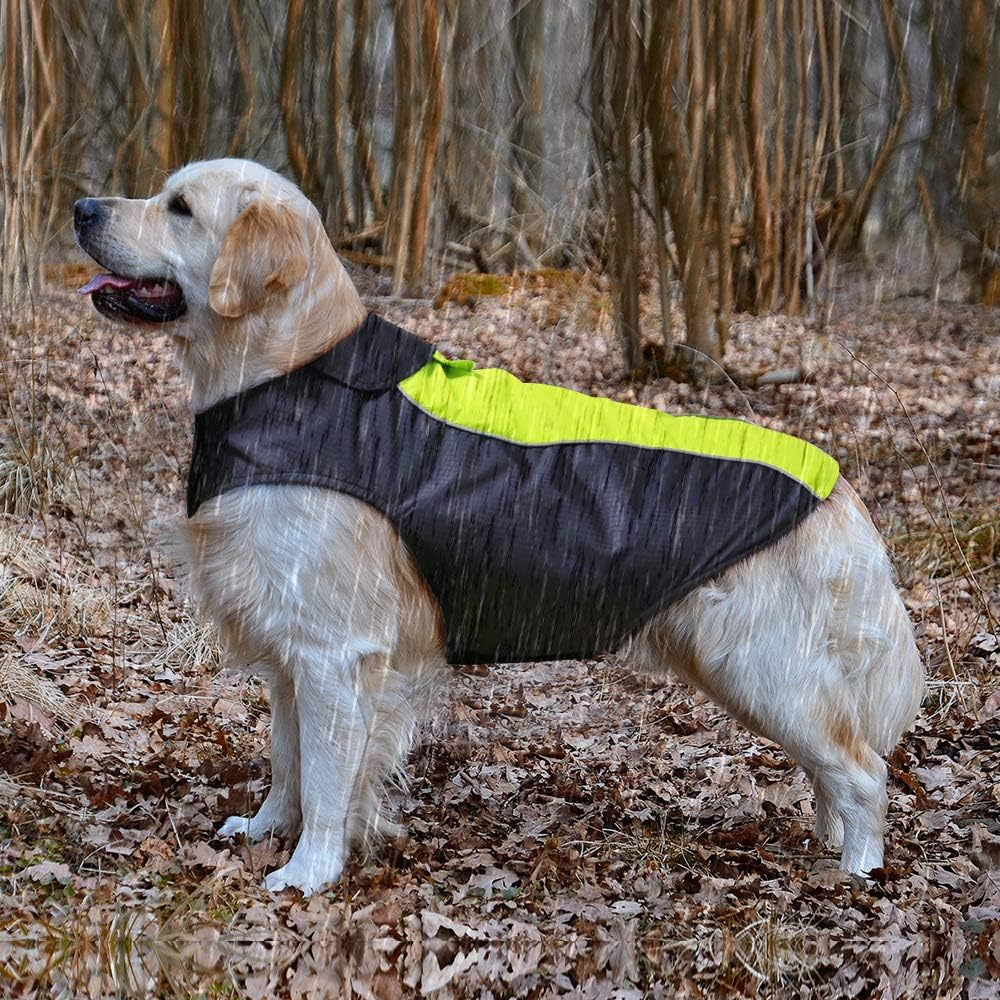 Flashseen Dog Raincoat Waterproof Dog Rain Jacket with Strip Reflective & Leash Hole Winter Dog Vest Warm Rain Coats for Dogs image number 5