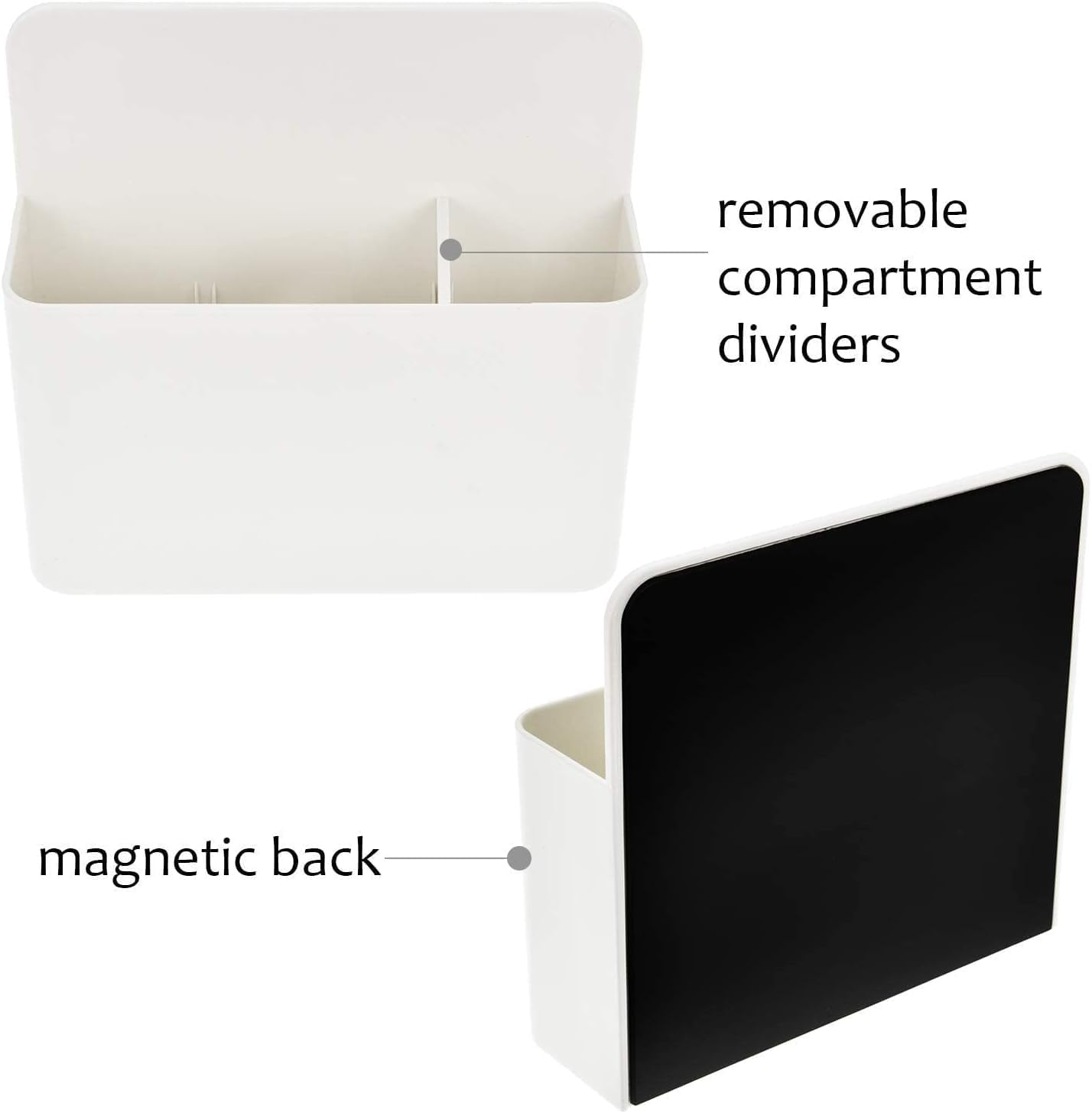 2 Pack Magnetic Dry Erase Marker Holder, Pen and Eraser Holder for Whiteboard，Magnet Pencil Cup Utility Storage Organizer for Office, Refrigerator, Locker and Metal Cabinets image number 1