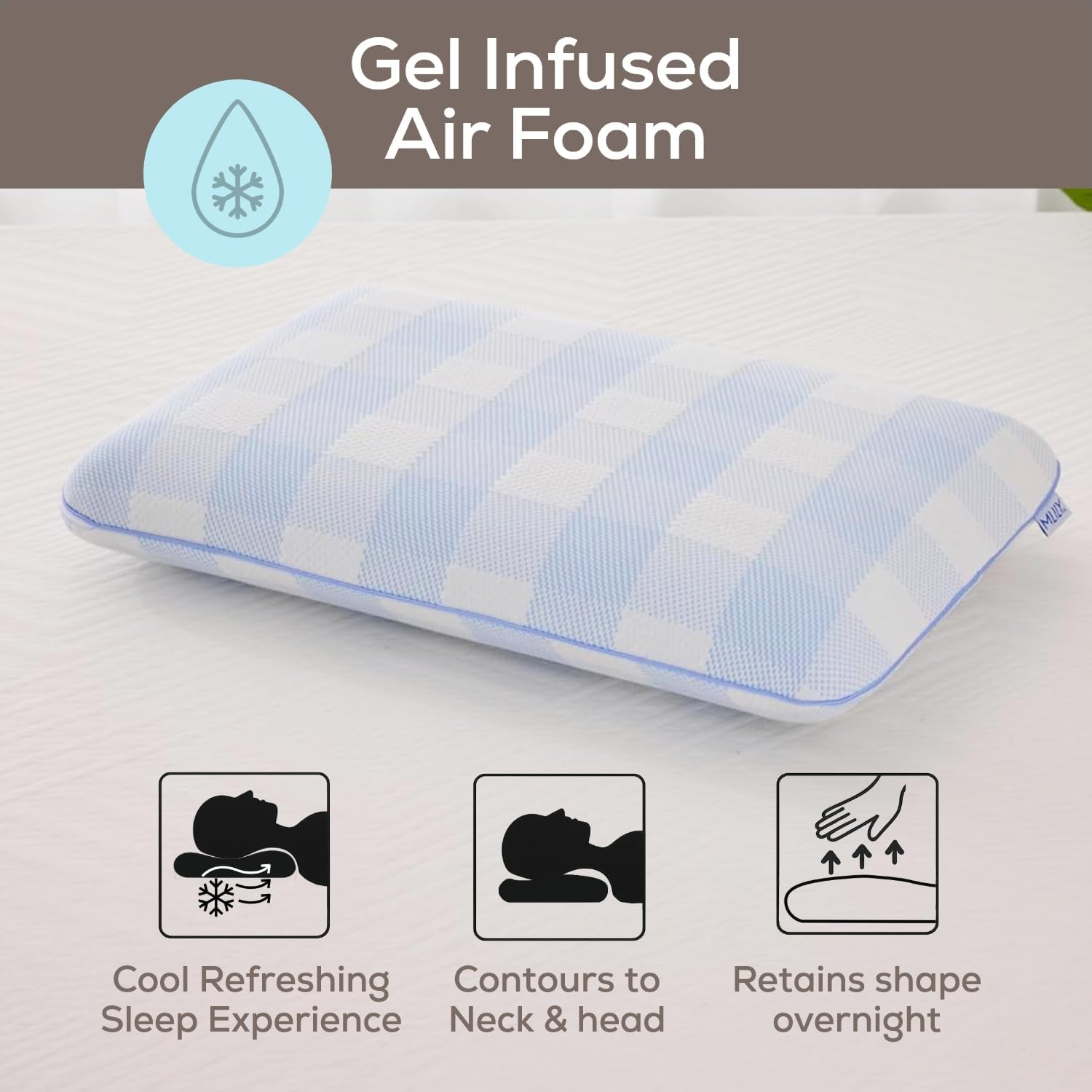 Medium Profile Sanctuary Gel Infused Pillow Offers Luxurious Feel & Breathable Comfort, Contours Your Head and Neck for a Cooler More Refreshing Sleep Experience, Sleepy'S the Mattress Experts