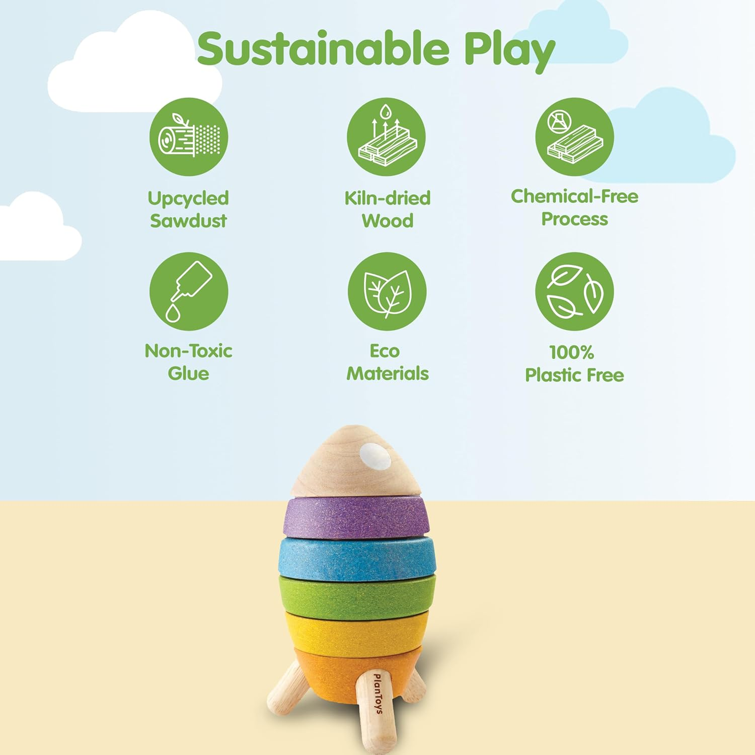 Plantoys - Stacking Rocket - Multicolor image number 4