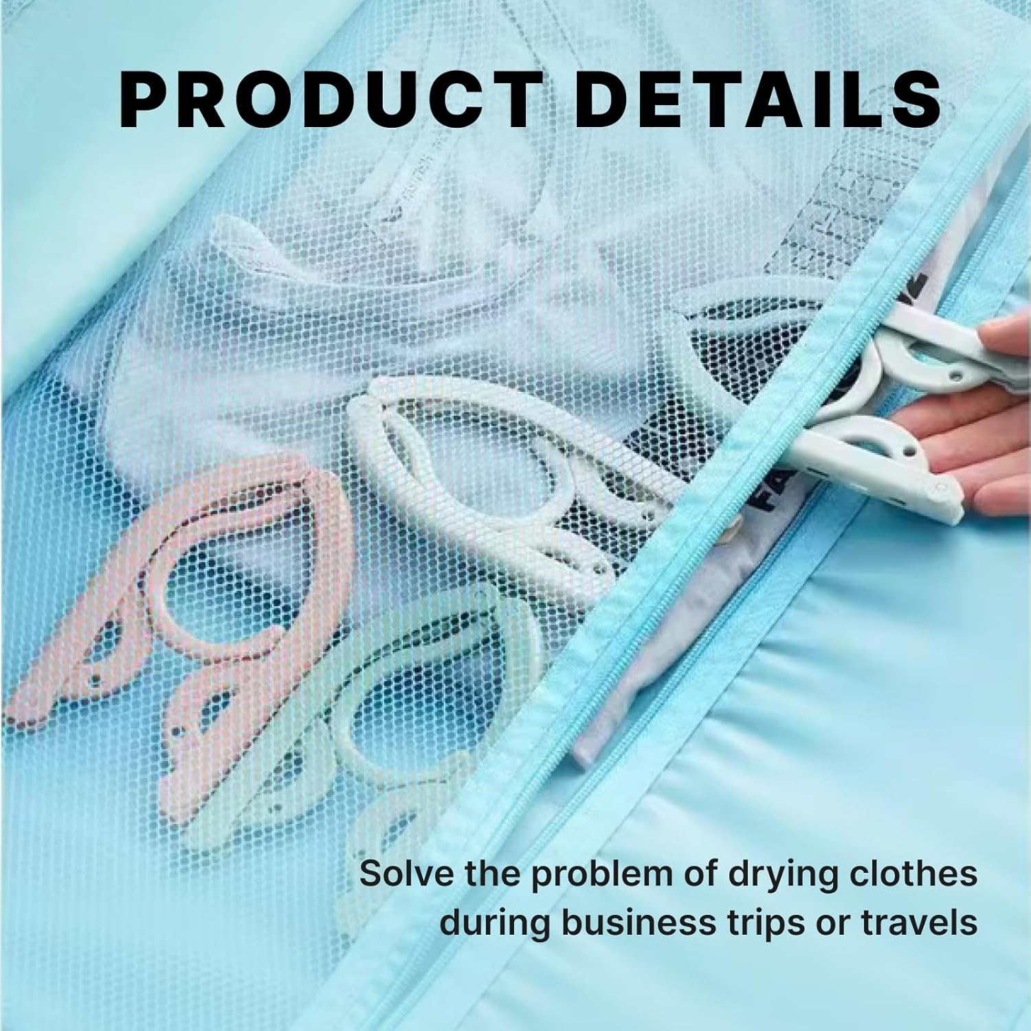 10PCS Portable Folding Clothes Hangers, Foldable Clothes Drying Rack for Travel, Lightweight and Compact Design, Perfect for Baby and Adult Clothes, for Camping, Hiking, and Home Use image number 4