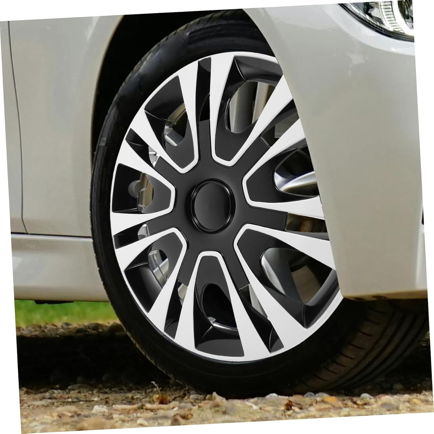 AKOOSY 13-Inch Universal Car Hubcap Wheel Cover Replacement Plastic Rim Cap for SUV Truck Trailer Sturdy Wheel Protector for Automotive Accessories image number 5