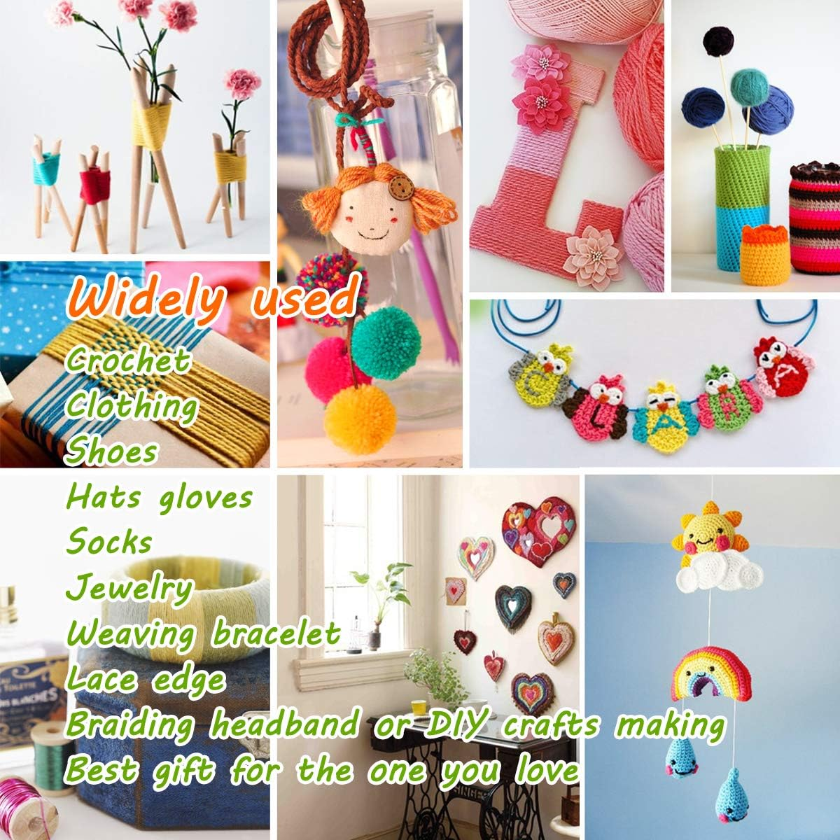 Crochet Thread Cotton Yarn Threads Balls 35 Balls Popular Rainbow Colors of Size 5 Crochet Thread 100% Long Staple Cotton Mercerized Cotton image number 6