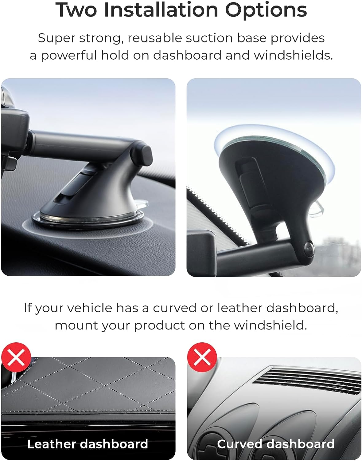 Iottie Easy One Touch 6 Universal Car Mount Dashboard & Windshield Suction Cup Phone Holder for Iphone Samsung, Google, All Smartphones