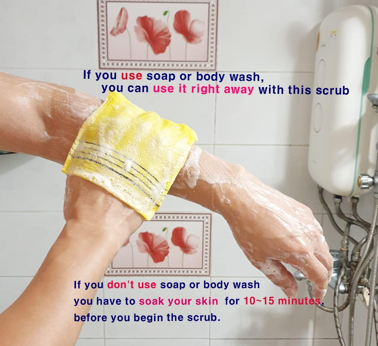 Korean Exfoliating Bath Washcloth Italy Towel Exfoliating Scrub Bath Mitten (Italy Towel Set) image number 2