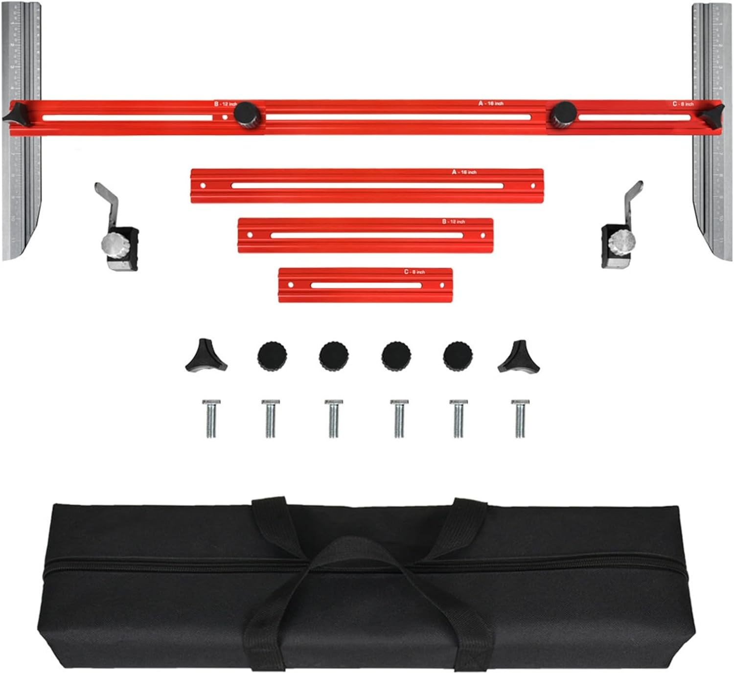 Jiawu Stair Tread Template Tool, Stair Tread Gauge, Aluminum Alloy Flexible Easy Adjustment Stair Measuring Tool Jig, Stair Tread Measuring Tool for Many Types of Layout Projects image number 4