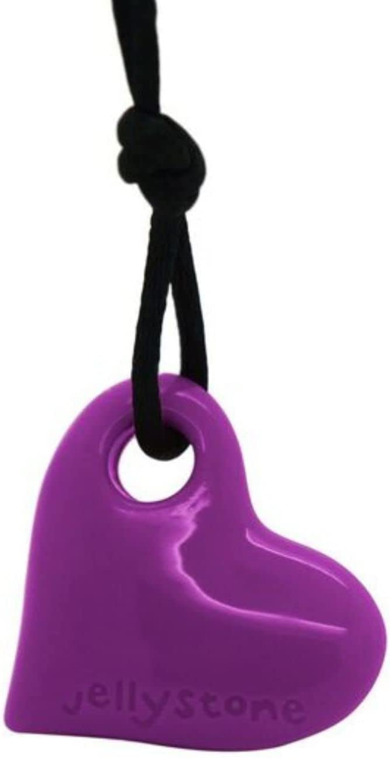 Jellystone Designs Chew Necklace, Heart Pendant - One Size, Purple Grape