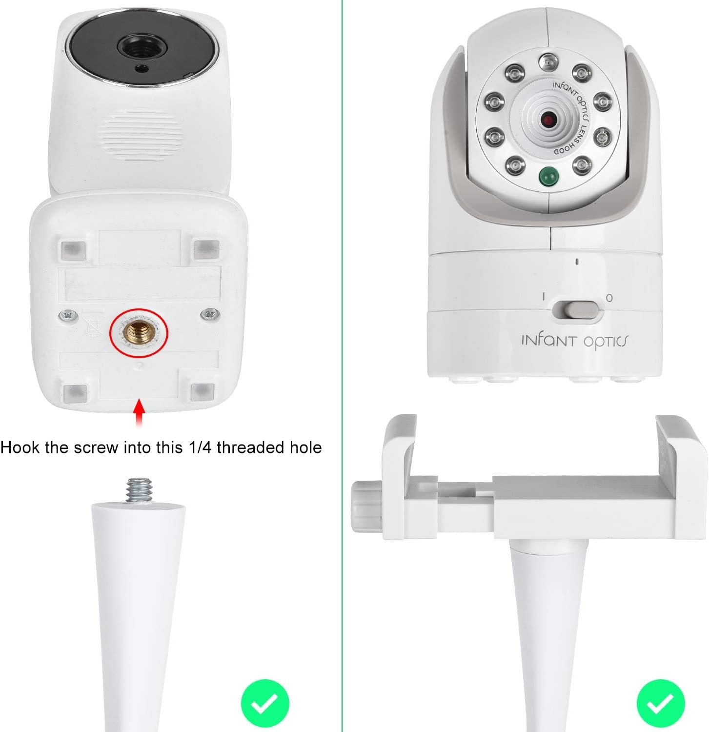 Universal Baby Monitor Stand, Flexible Mounting Bracket for Baby Bed Frame, Furniture, No-Drill Camera Mount image number 6