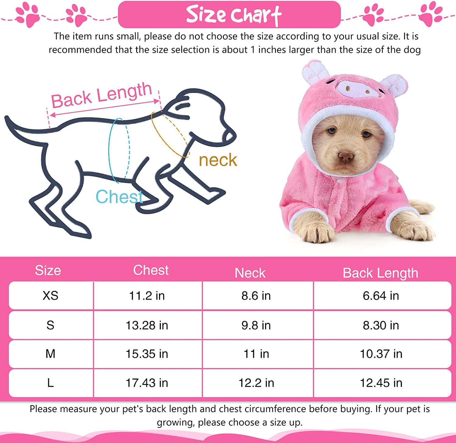 Queekay 2 Pieces Cute Dog Costume Halloween Costume Cat Clothes Pink Pig PET Costume Design Dinosaur Clothing Costume Puppy Outfits PET Hoodie Warm Dress up Clothes for Puppies and Kitten(Medium) image number 6