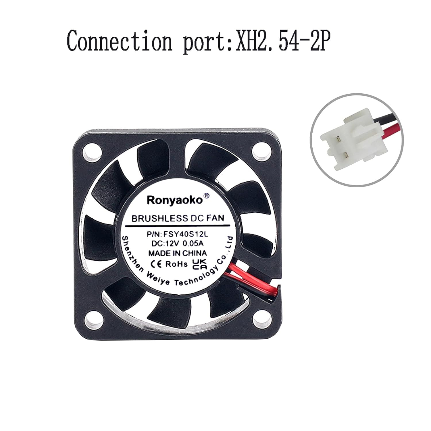 2Pcs DC12V Brushless Silent Compute Fan 40Mmx10Mm Case Fan for Small Electronic Equipment Cooling 4010 Cooling Fan XH2.54 image number 3