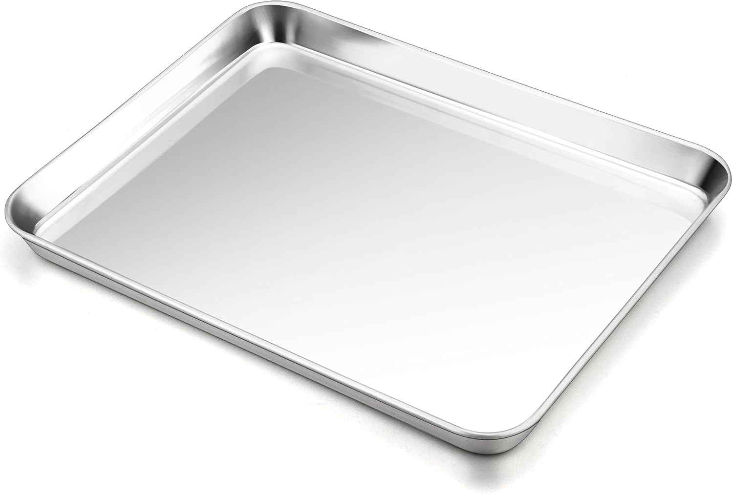 Large Baking Sheet, P&P Chef Stainless Steel Cookie Sheet Baking Pan Tray, Rectangle 16''X12''X1'', Healthy & Non Toxic, Mirror Finish & Dishwasher Safe image number 6