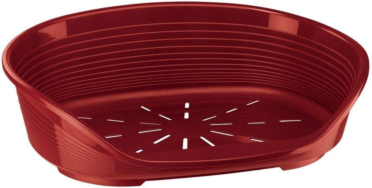 Ferplast Plastic Kennel for Dogs and Cats Siesta Deluxe 2, Animal Basket, Perforated Bottom, Anti-Slip, Comfortable Chin-Rest, White, 49 X 36 X 17.5 Cm