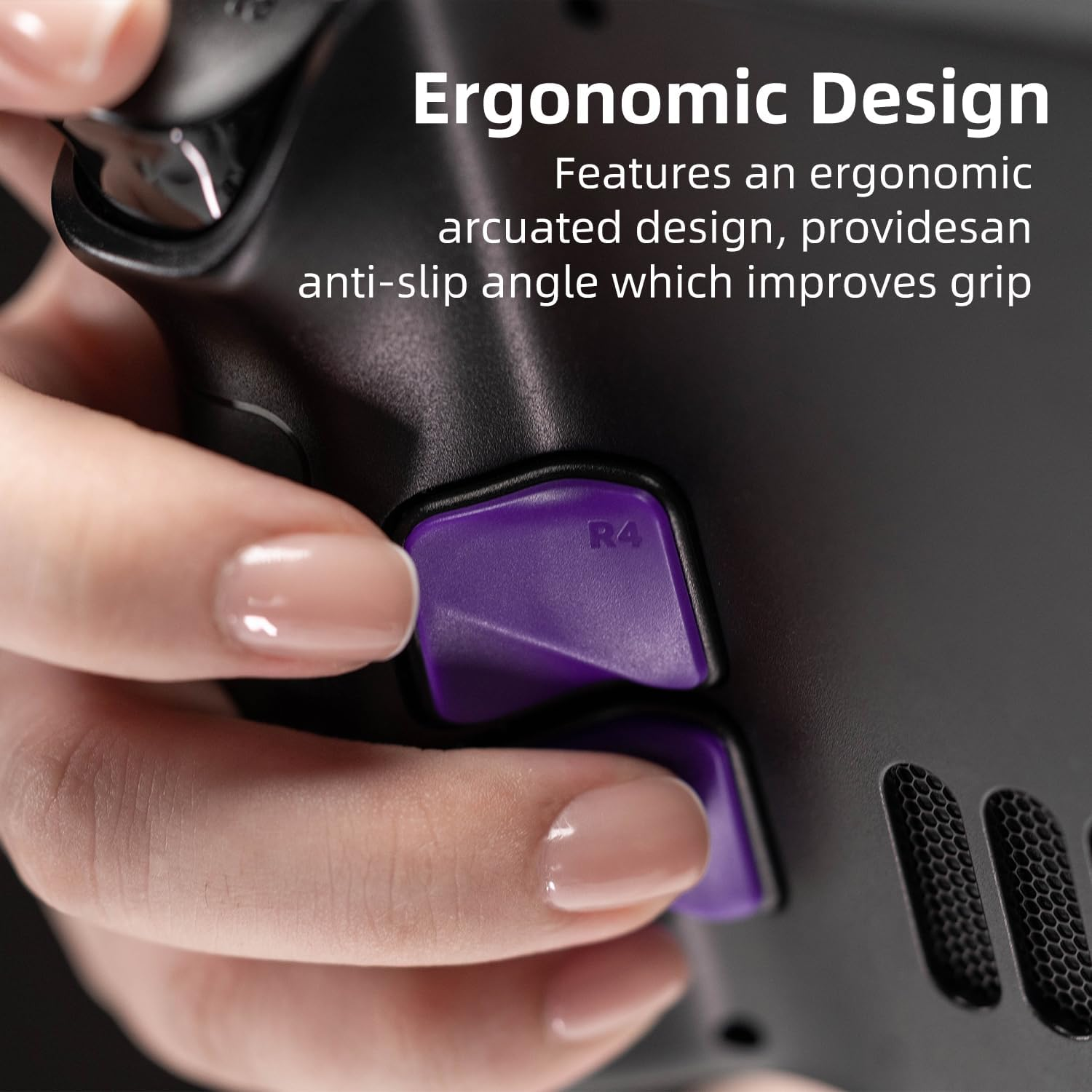 Skull & Co. Back Button Enhancement Set for Steam Deck, Handle Grip Pads Improvement Button Protection Kit for Steam Deck - Black, 4 Pieces image number 5