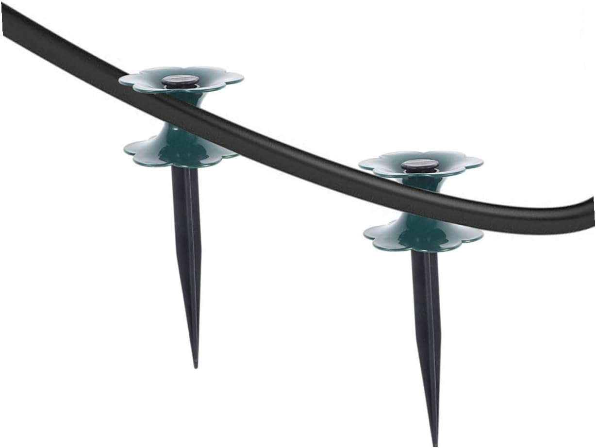 Hose Guide Wheels and Plastic Spikes for Garden Hose Support 4Pcs Set Lawn and Patio Holder Organizer for Outdoor Irrigation and Management