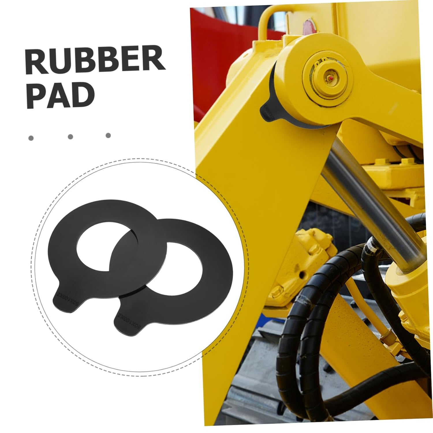 2Pcs round Rubber Washers for Excavator Boom Heavy Duty Industrial Equipment Gasket Bucket Linkage Shim Kit Durable Wear Resistant Pads for Machinery Replacement