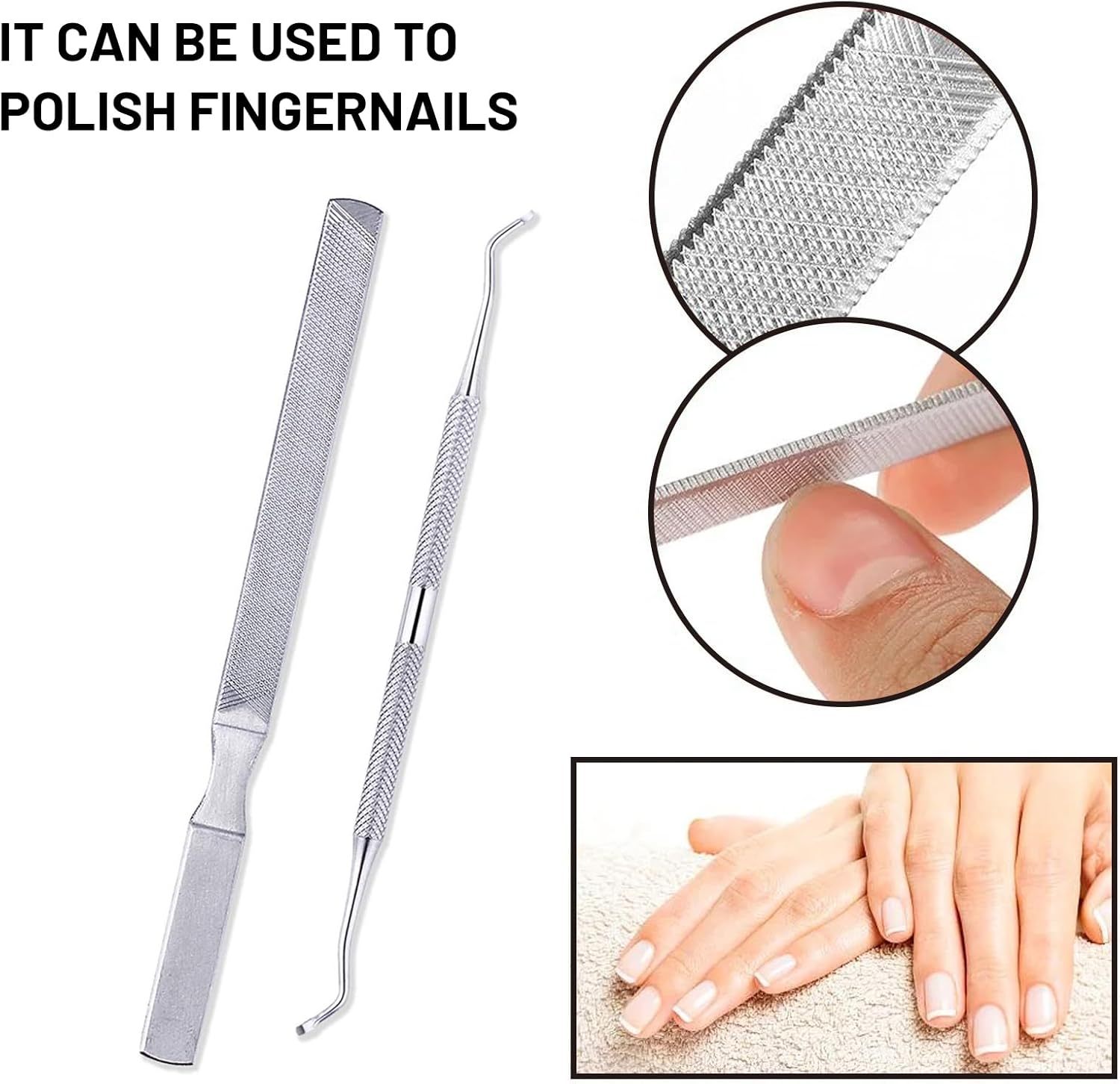 2PCS Toe Nail Files for Fungal Thick Nails,Long Steel Nail File for Onychomycosis, Fungal & Ingrown Nails &ndash; Dual-Ended Toenail Lifter,Nail Tools for Men & Women'S