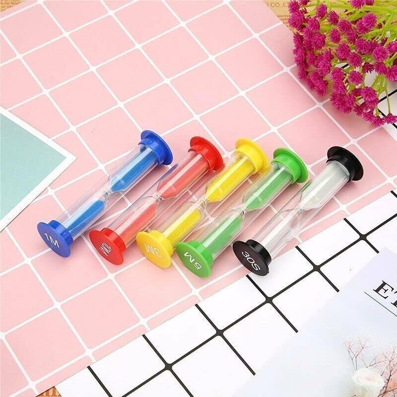 6X Sand Hourglass Timer AU Set-30Second Sandtimer Transparent 30S/1/2/3/5/10Min - Decorative & Functional, 3.4X1 Inches image number 2