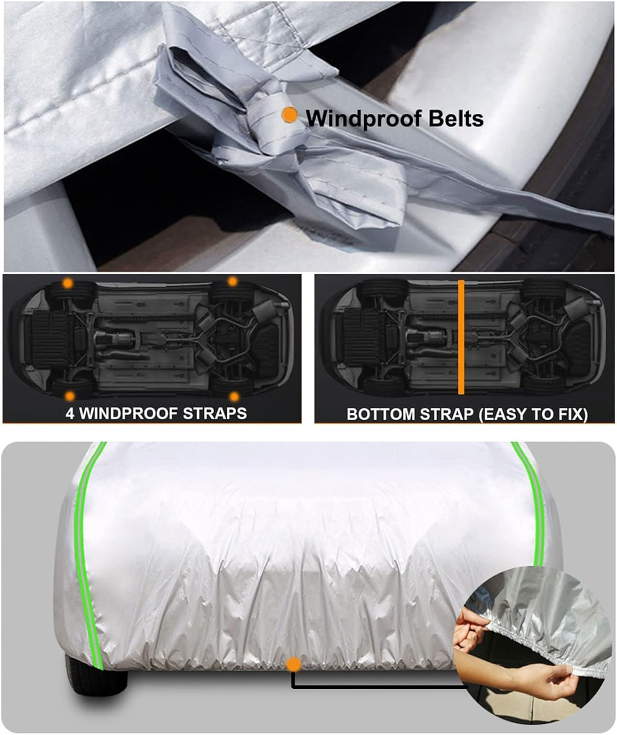 Car Cover Compatible with Alfa Romeo Brera, Outdoor Full Car Cover Breathable and Dustproof Windproof, Soft Lining, Car Cover for Automobiles Protection Vehicle Cover Auto Cover Full Exterior Covers image number 3