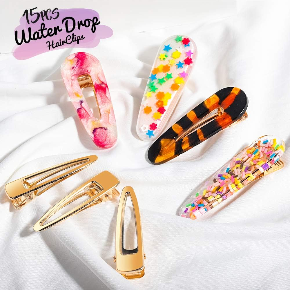 LEOBRO Metal Hair Clips, 50PCS Hair Clips for Women, Girls, Alligator Clips, Clips for Hair, Hair Barrettes for Women, for DIY Acrylic Resin Hair Clips, Hair Bows, Crafts, Gold - Silver image number 3