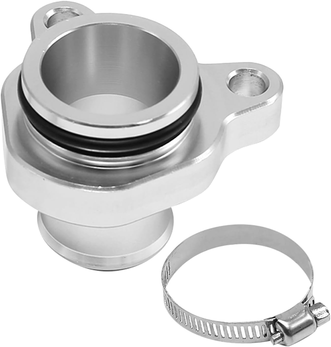 Aluminum Water Hose Fitting with Clamp, Engine Coolant Outlet Hose Fitting Replacement for BMW Engine N54 N53 N52 N51 Replaces #11537541992, 11537544638