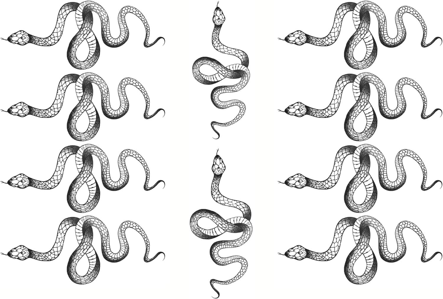 Fashion Realistic Big Size Black Snake Temporary Tattoo Stickers for Women Men Waterproof Fake Tattoo Waist Body Forearm Arm