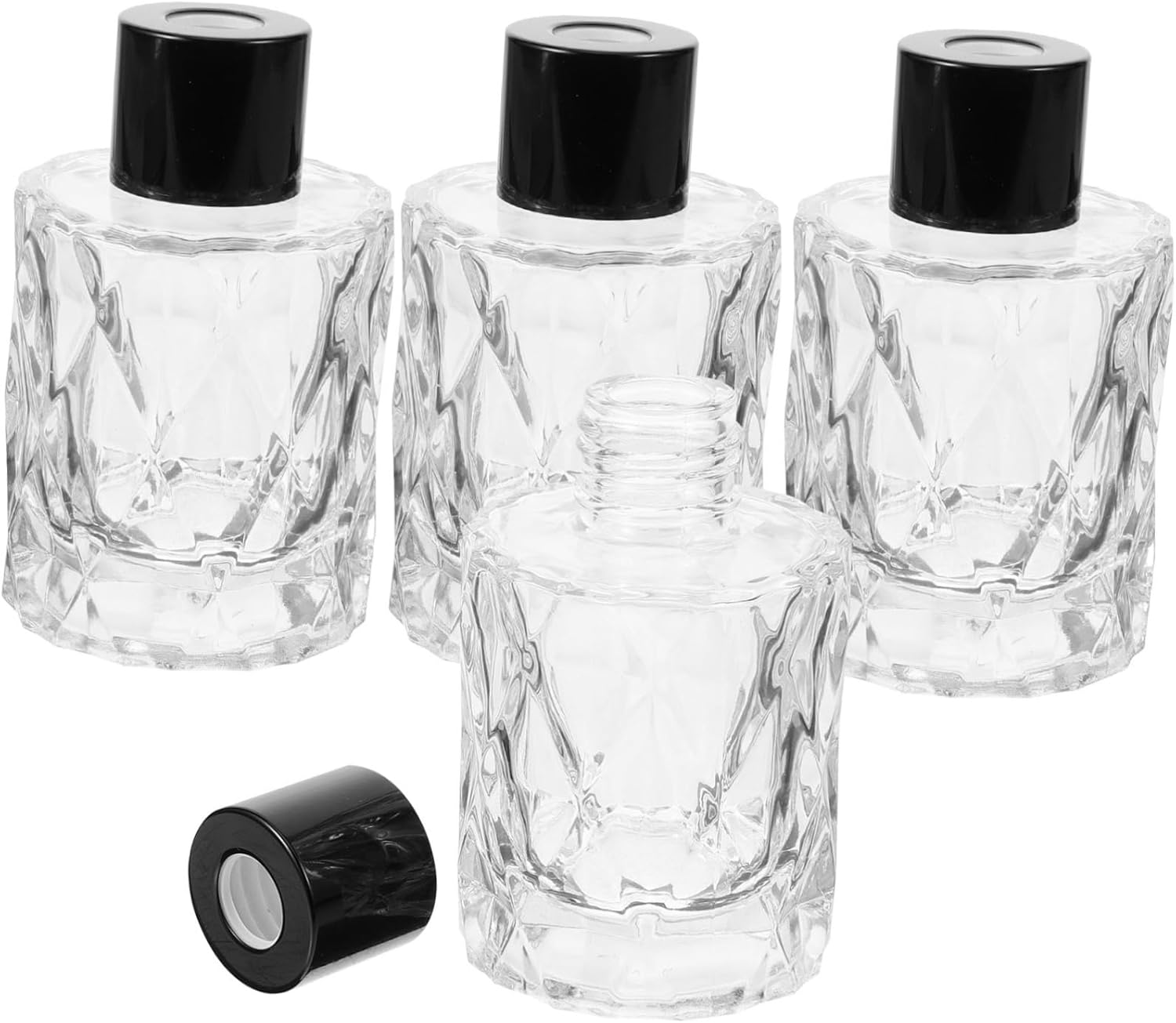 STOBAZA 4Pcs 50Ml Glass Reed Diffuser Bottles Perfume Sample Container Aromatherapy Oil Diffuser for Home D&eacute;cor and Office Fragrance image number 4